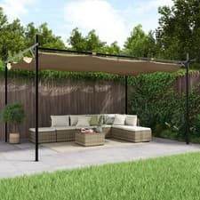 Image of WALPLUS Pergola with Retractable Roof Taupe 395x292x230 cm Outdoor Patio Cover