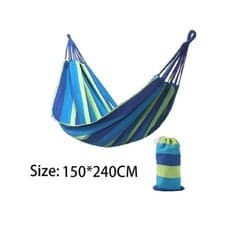 Image of Double Hammock 2 Person Cotton Canvas with Tree Straps Outdoor Indoor