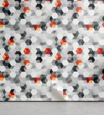 Image of Geometric Wallpaper Hexagons and Cubes