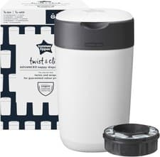 Image of Tommee Tippee Twist & Click Advanced Nappy disposal system with 6 Refills white
