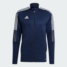 Image of Adidas TIRO 21 Track Top Zip Pockets Football Mens Navy - Size X-Small - RRP £40