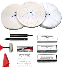 Image of Bench Grinder Metal Polishing Kit Stainless Steel And Steel 6" x ½" Wheels