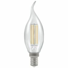 Image of CROMPTON LED Bent-Tip Candle Filament Clear Dimmable 5W 2700K SBC B15d