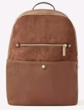 Image of Monsoon Accessorize Beth Suedette Leather Tan Brown Backpack Bnwt