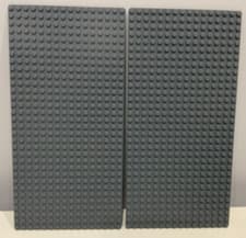 Image of LEGO 16 x 32 (Half) Dark Grey Base Plates 2748 x 2 - Brand New