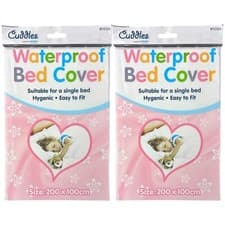 Image of Kids Waterproof Mattress Protector Sheet Single Cot Bed Cover White 2 Pack
