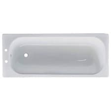 Image of Elementa 1700x700mm Steel Straight Bath Tub White 2 Tap Holes Bathroom