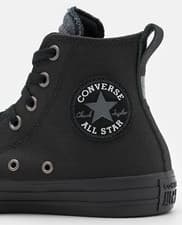 Image of Converse CTAS Hi Top TecTuff Water Resistant Canvas Trainers Black Grey A00762C
