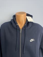 Image of NWT Nike Sportswear Men's Club Fleece Blue Full-Zip Hoodie FN3861-451 Sz Large