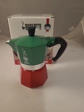 Image of Bialetti Moka Express 3 Cup Tricolore Moka Pot Espresso Maker 130ml