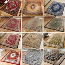 Image of SMALL - EXTRA LARGE ELEGANT CLASSIC TRADITIONAL RUGS BLUE DARK RED GREEN BEIGE