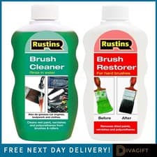 Image of RUSTINS BRUSH RESTORER & CLEANER 300ML WET DRIED PAINT REMOVER SOFTEN ROLLER NEW