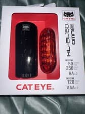 Image of Cateye EL-160 / Omni 5 Front & Rear LED Bike Light Set - Lightweight, Waterproof