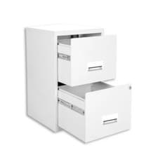 Image of 2 DRAWER 'PIERRE HENRY' WHITE MAXI FILING CABINET  A4 / NEW +FREE DEL