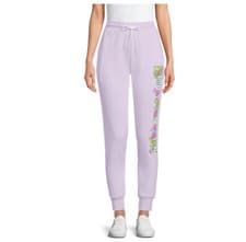 Image of MTV Juniors’ Logo with Flowers Joggers - Lavender, Choose Size