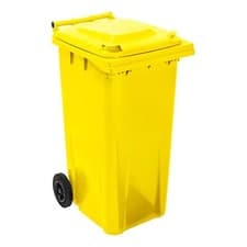 Image of 140L Compact Sized Strong Outdoo Coloured Wheelie Bins With Rubber Wheels & Lid