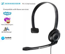 Image of Sennheiser PC 2 CHAT Lightweight Telephony Single On-Ear Headset | Black