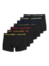 Image of Jack & Jones 7 Pack Cotton Stretch Trunks – Black (Organic Cotton)