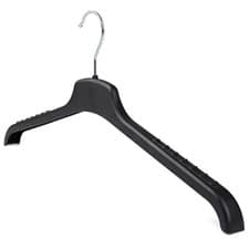 Image of The Hanger Store™ Extra Wide 46cm Black Plastic Non Slip Coat Clothes Hangers