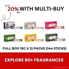 Image of Satya Incense Sticks Nag Champa Joss Sticks Full Box 15g x 12 packs (144 sticks)