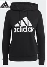 Image of Adidas Essentials Black Relaxed Logo Womens Hoodie (GM5514) - Stunning Value!!