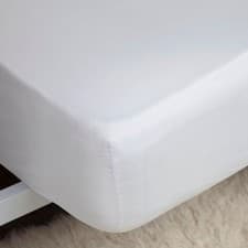 Image of Belledorm Double White 400TC Egyptian Cotton 18 inch Ultra Deep Fitted Sheet