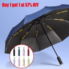 Image of Extra Strong Windproof Automatic Umbrella 24 Rods Foldable UV Protection Large
