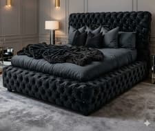 Image of Luxury CHESTERFIELD PLUSH/CRUSHED VELVET AMBASSADOR BED/DOUBLE,KING,SUPER KING