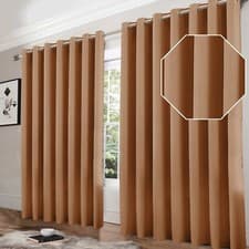 Image of Thermal Thick Blackout Curtains Ready Made Eyelet Ring Top Curtain Pair Tiebacks