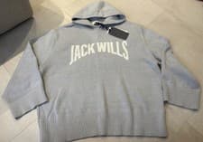 Image of Jack wills ladies fine knit blue logo hoody 10 New