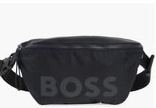 Image of NWT Hugo Boss Bumbag Pixel Belt Bag Black Spell out Logo