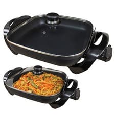 Image of Quest Multi-Function Electric Cooker with Vented Glass Lid / Non-Stick, 1500W