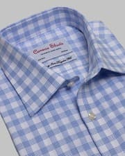 Image of Men's Formal Shirt Blue White Check Shirt