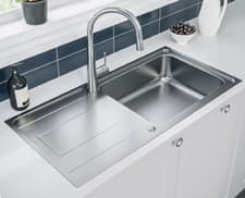 Image of Enza Single Bowl Stainless Steel Kitchen Sink with Reversible Drain . New unused