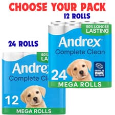 Image of Andrex Classic Clean Mega Standard Toilet Roll Lasts Even Longer 3D Wave Texture