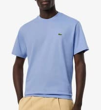 Image of Lacoste Men's Regular Fit SkyBlue Cotton Crew Neck T Shirt Size L