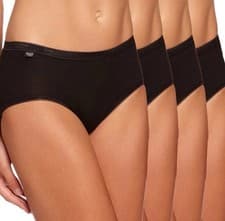 Image of Sloggi Cotton Midi Briefs 4 Pack. Black Size 16. Brand New