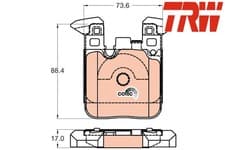 Image of REAR BRAKE PADS SET GDB2028 TRW I