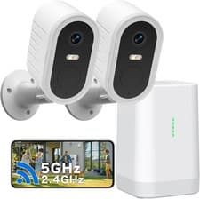 Image of 2K Security Camera Wireless 2 Cam Kit Outdoor or Indoor 2.4G & 5G WiFi 180 Day