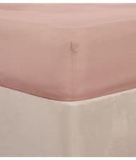 Image of Brentfords Fitted Sheet Double Blush Pink 137x190cm 25cm Deep Bed Sheet