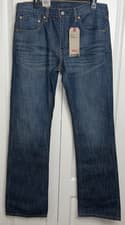 Image of Levi's 527 Slim Bootcut Jeans Size 34x34 Dark Wash Blue Cotton Denim Tags E6