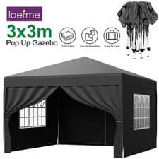 Image of 2X2m 2.5×2.5m 3x3m Heavy Duty Metal Pop up Gazebo Marquee Canopy with 4 Sides UK