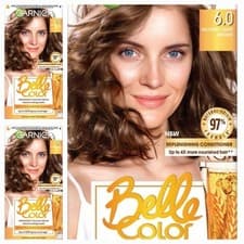 Image of 3 X Garnier Belle Color 6.0 Natural Light Brown Permanent Hair Dye 3 Pack