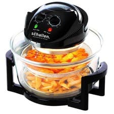 Image of Black and Glass Air Fryer 17L 2 in 1 Deluxe Deep Fat Free Frying Low Running