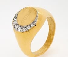Image of Gorgeous Bling Guess Gold Tone & Diamante Signate Style Ring 'Medium'
