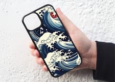 Image of Blue Ocean Sea Waves Beach Surfer Style Design Mobile Phone Case Cover