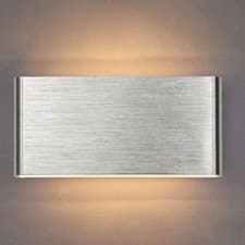 Image of Slimline Brushed Aluminium 5W Warm White 3000K Integrated LED Wall Light