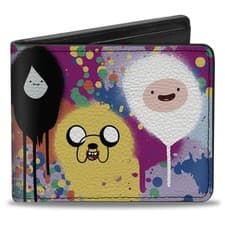 Image of Bi-Fold Wallet Adventure Time Characters Spray Paint Expressions Mul (US IMPORT)