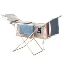 Image of Indoor Electric Heated Clothes Airer Laundry Clothes Dryer Foldable Winged Rails