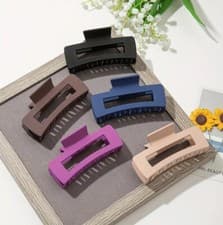 Image of 5 Pack 4.4 Inch Large Hair Claw Clips for Women Thin Thick Hair Big Matte Square